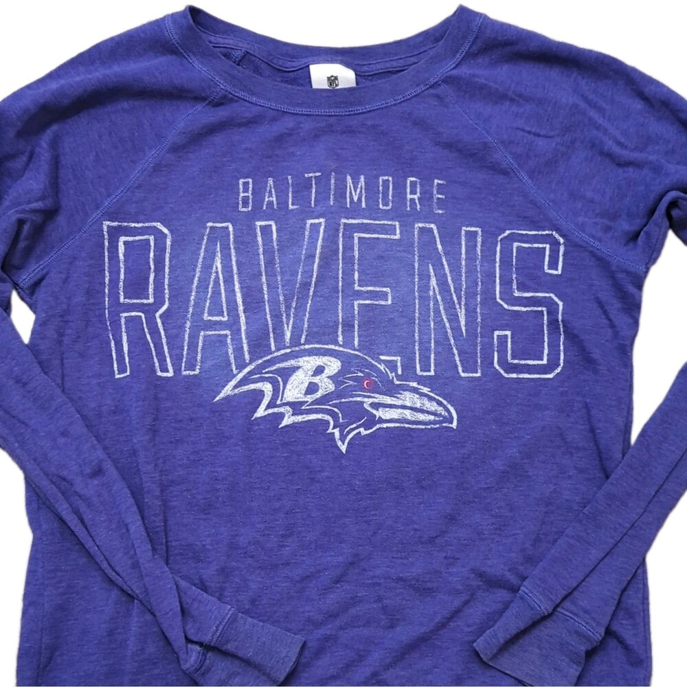 PINK NFL Baltimore Ravens Purple Crewneck Sweatshirt, XS Officially Licensed
